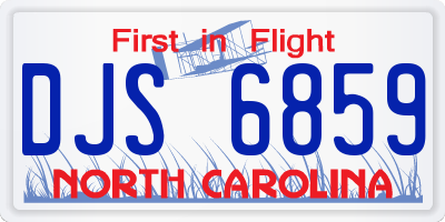 NC license plate DJS6859