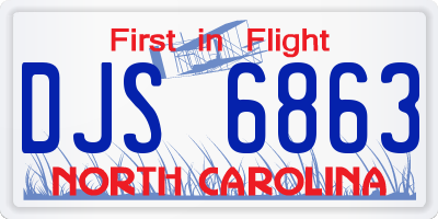 NC license plate DJS6863