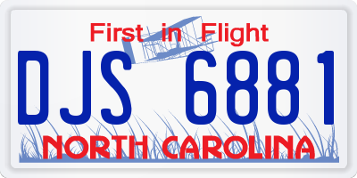 NC license plate DJS6881