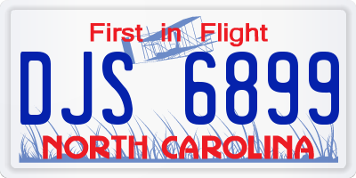 NC license plate DJS6899