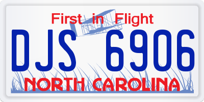 NC license plate DJS6906