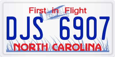 NC license plate DJS6907