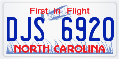 NC license plate DJS6920