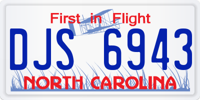 NC license plate DJS6943