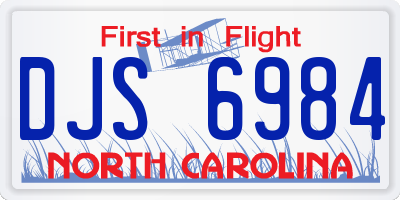 NC license plate DJS6984
