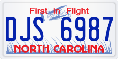 NC license plate DJS6987