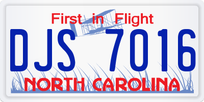 NC license plate DJS7016