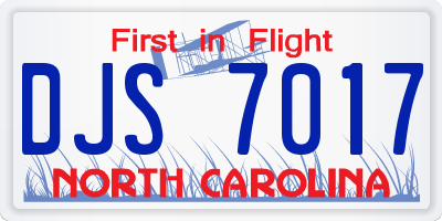 NC license plate DJS7017