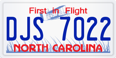 NC license plate DJS7022