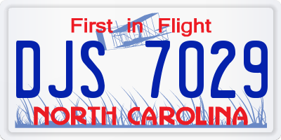 NC license plate DJS7029