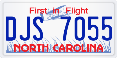 NC license plate DJS7055