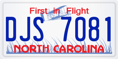 NC license plate DJS7081