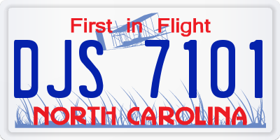 NC license plate DJS7101