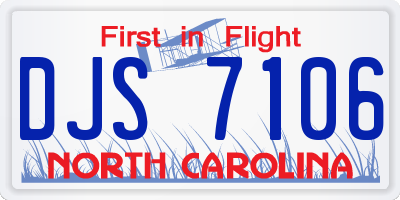 NC license plate DJS7106