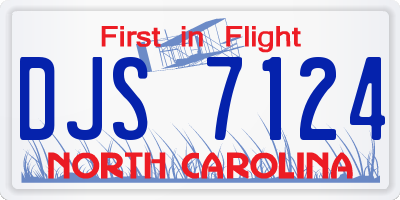 NC license plate DJS7124