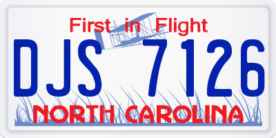 NC license plate DJS7126
