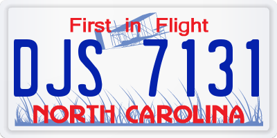 NC license plate DJS7131