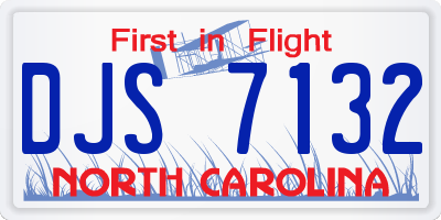 NC license plate DJS7132