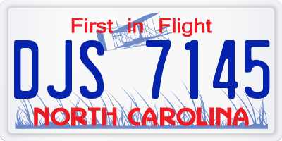 NC license plate DJS7145