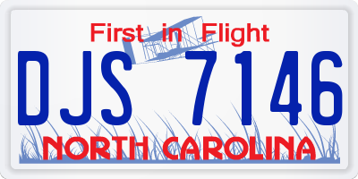 NC license plate DJS7146