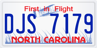 NC license plate DJS7179