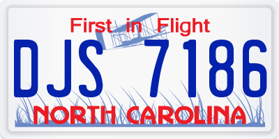 NC license plate DJS7186