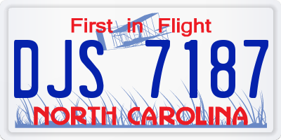 NC license plate DJS7187