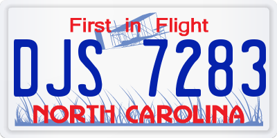 NC license plate DJS7283