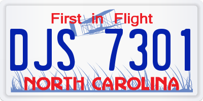 NC license plate DJS7301