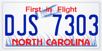 NC license plate DJS7303