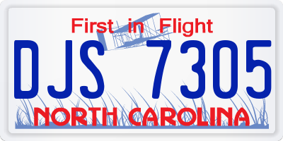 NC license plate DJS7305