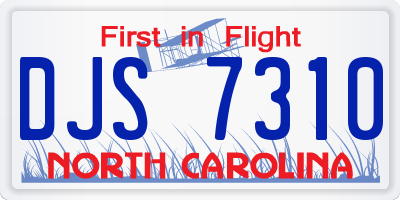 NC license plate DJS7310