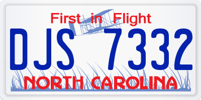NC license plate DJS7332