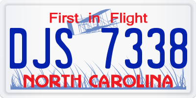 NC license plate DJS7338