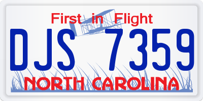 NC license plate DJS7359