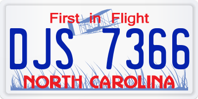 NC license plate DJS7366