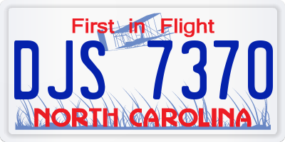 NC license plate DJS7370