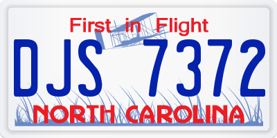 NC license plate DJS7372
