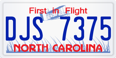 NC license plate DJS7375