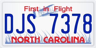 NC license plate DJS7378