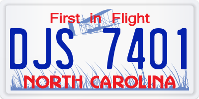 NC license plate DJS7401
