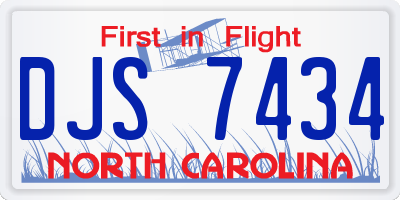 NC license plate DJS7434