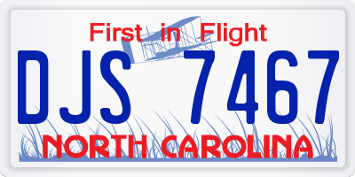 NC license plate DJS7467