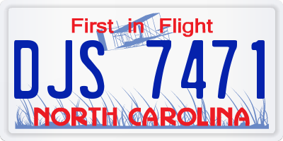 NC license plate DJS7471