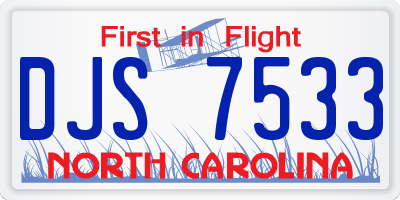 NC license plate DJS7533