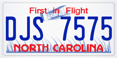 NC license plate DJS7575