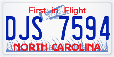 NC license plate DJS7594