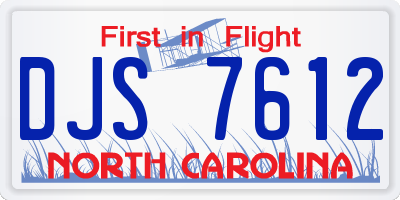 NC license plate DJS7612