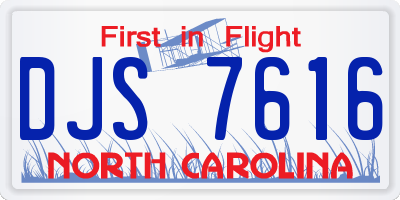 NC license plate DJS7616