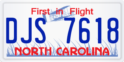 NC license plate DJS7618